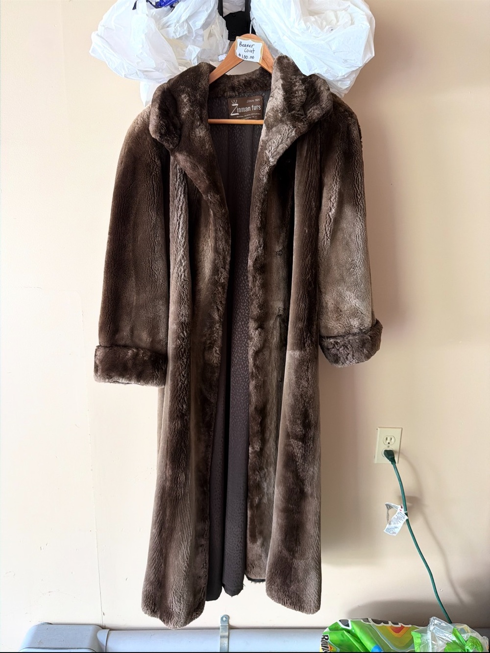 Women's Brown Long Fur Coat